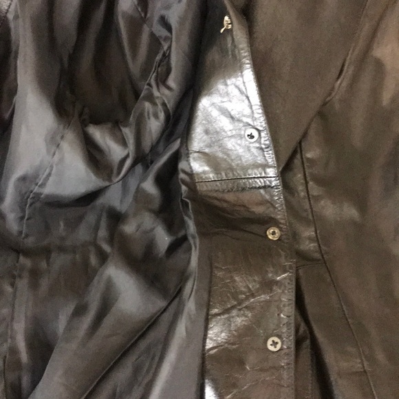 GAP Black Leather 4-Button Blazer Size M - Picture 8 of 8